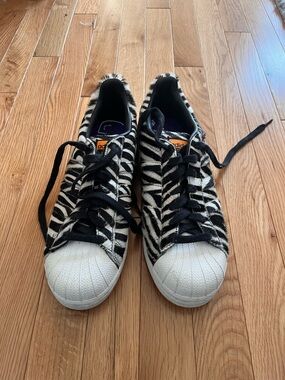 adidas Zebra-Print Low Top Sneakers - Black, White